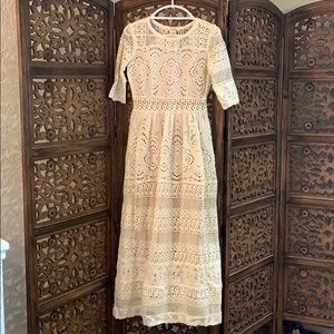 NWOT Sundance Maxi Cotton Eyelet Dress